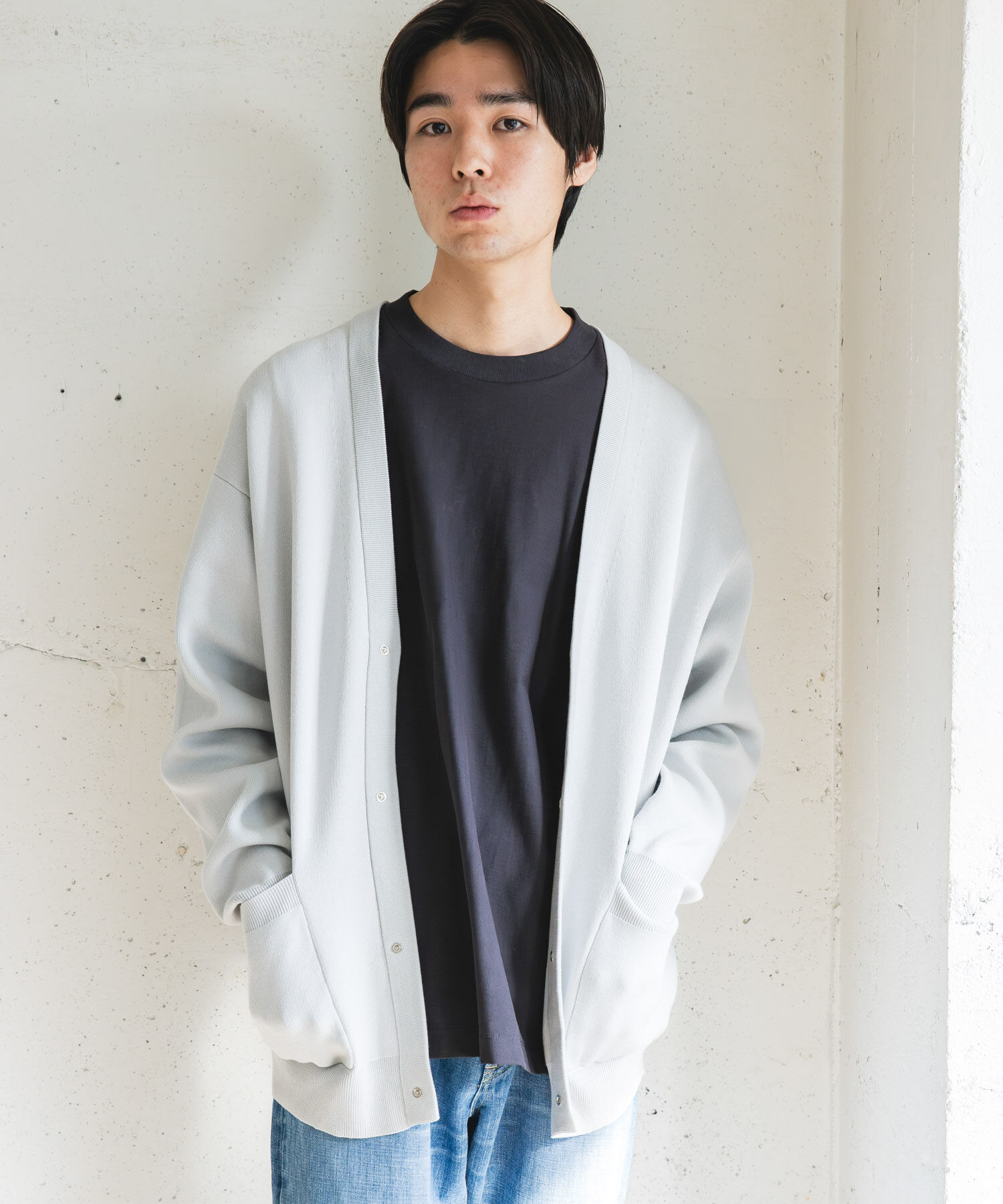 URBAN RESEARCH DOORS「『UR TECH Renew Knit』Vネックカーディガン」|カーディガン|