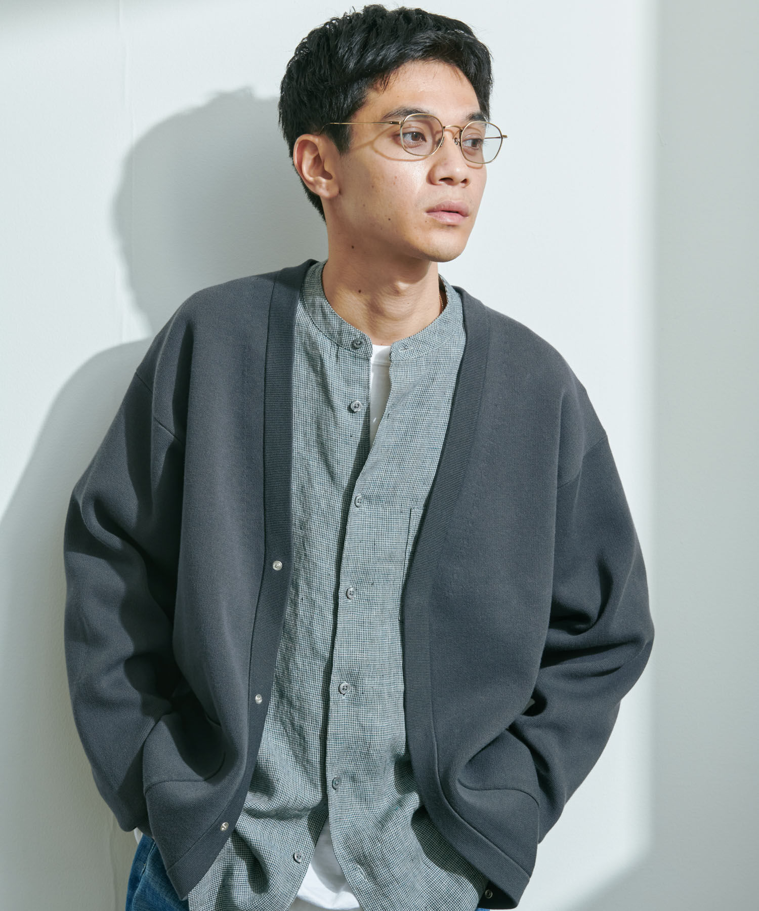 URBAN RESEARCH DOORS「『UR TECH Renew Knit』Vネックカーディガン」|カーディガン|