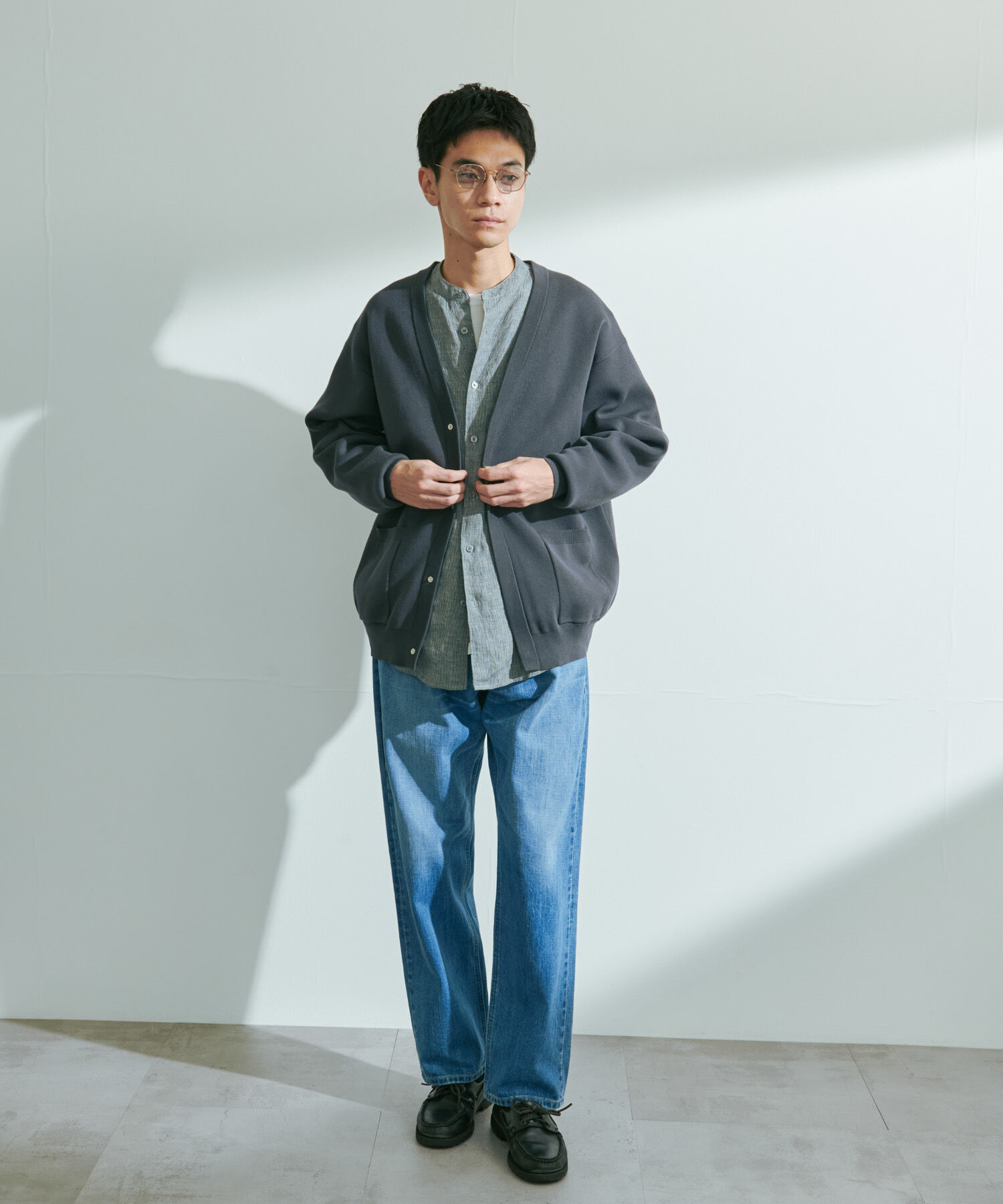 URBAN RESEARCH DOORS「『UR TECH Renew Knit』Vネックカーディガン」|カーディガン|