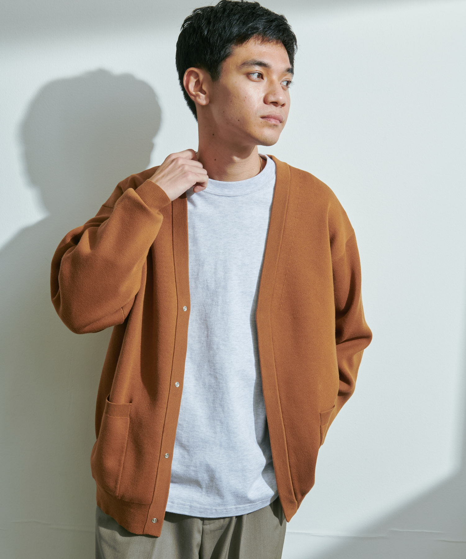 URBAN RESEARCH DOORS「『UR TECH Renew Knit』Vネックカーディガン」|カーディガン|