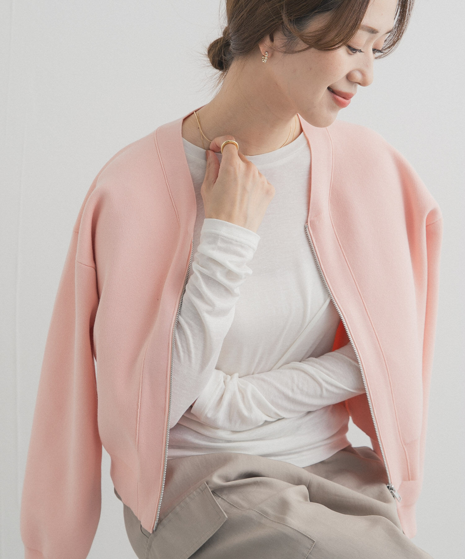 URBAN RESEARCH DOORS「リネン混シアーロングスリーブTシャツ」|Tシャツ・カットソー|オフホワイト