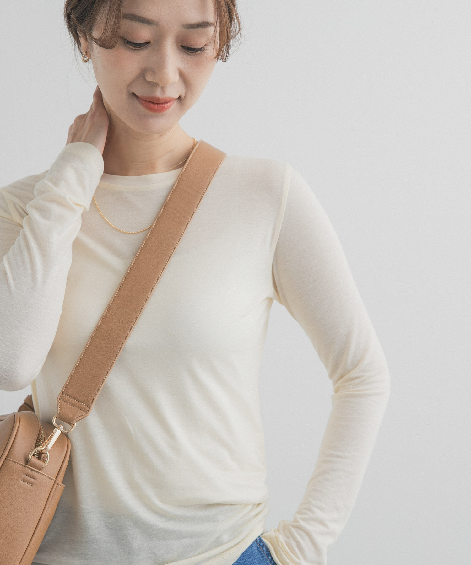 URBAN RESEARCH DOORS「リネン混シアーロングスリーブTシャツ」|Tシャツ・カットソー|