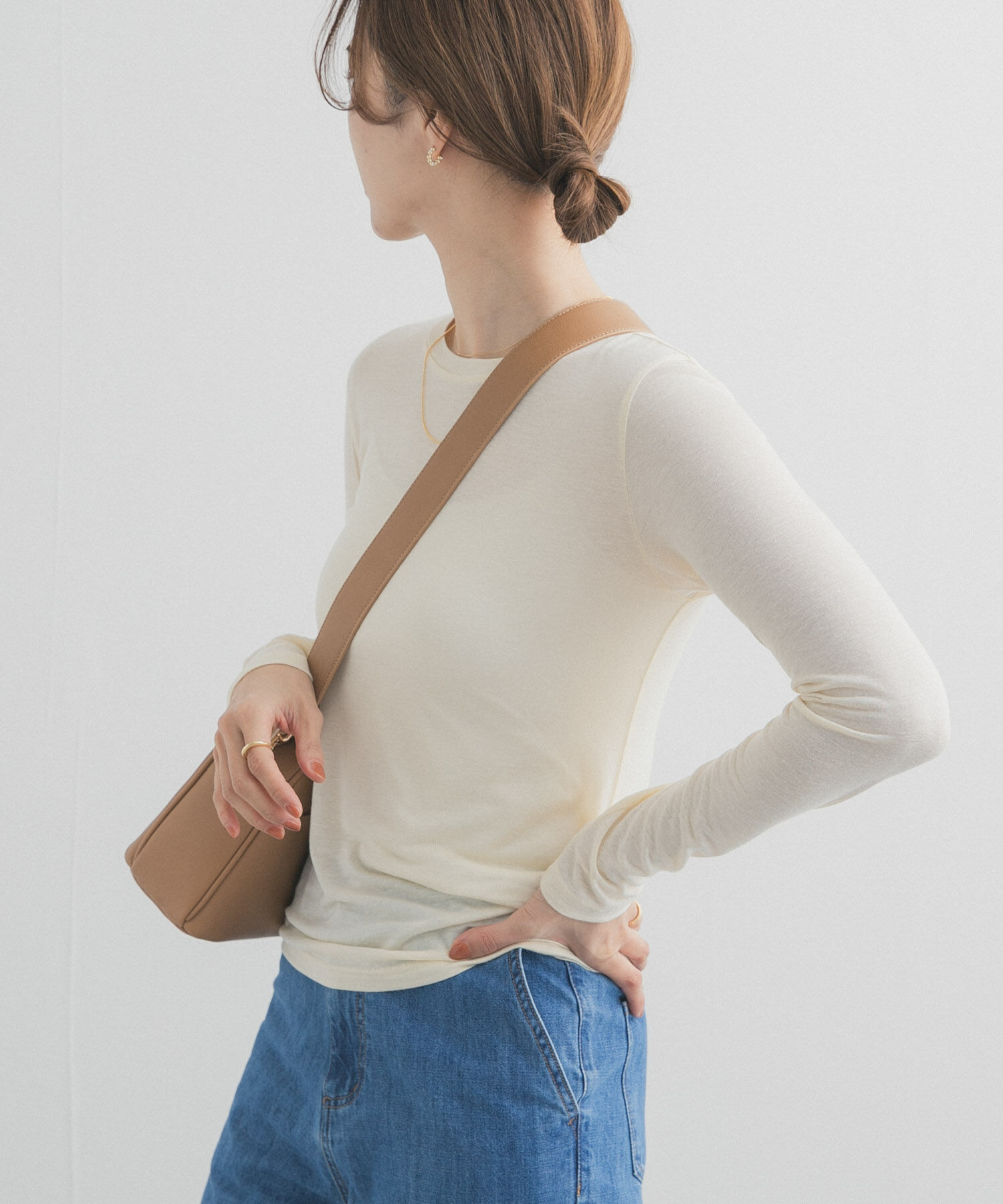 URBAN RESEARCH DOORS「リネン混シアーロングスリーブTシャツ」|Tシャツ・カットソー|