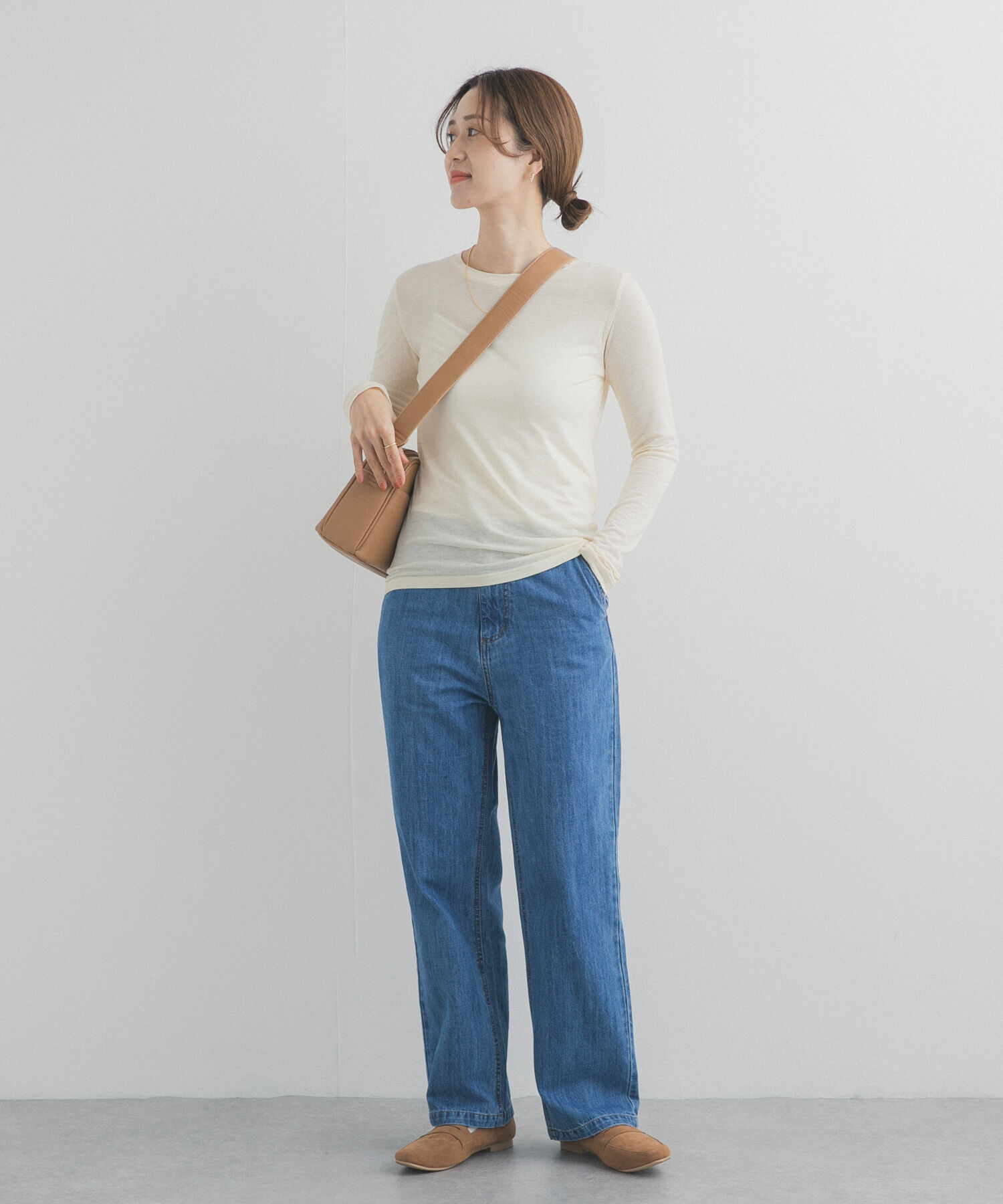 URBAN RESEARCH DOORS「リネン混シアーロングスリーブTシャツ」|Tシャツ・カットソー|