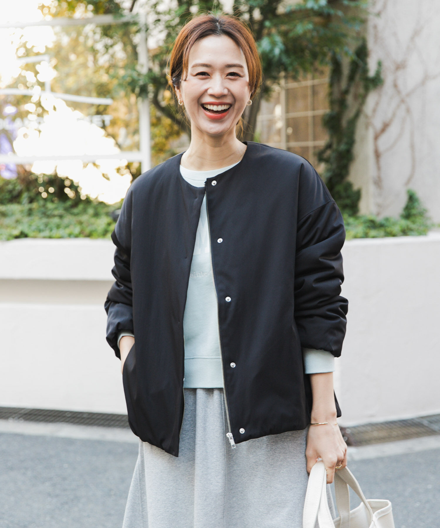 URBAN RESEARCH DOORS「撥水中綿ノーカラーコート」|ノーカラーコート|