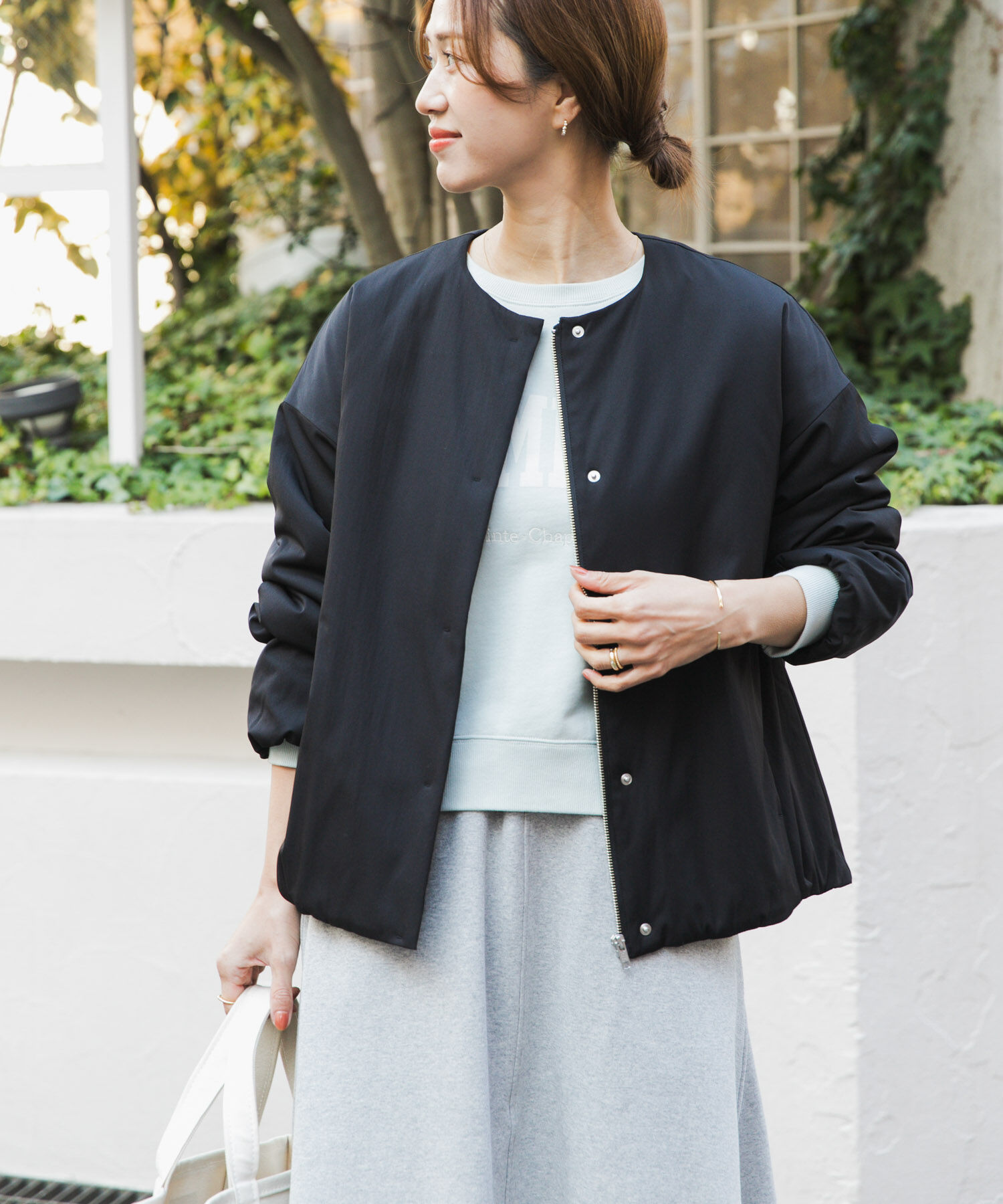 URBAN RESEARCH DOORS「撥水中綿ノーカラーコート」|ノーカラーコート|