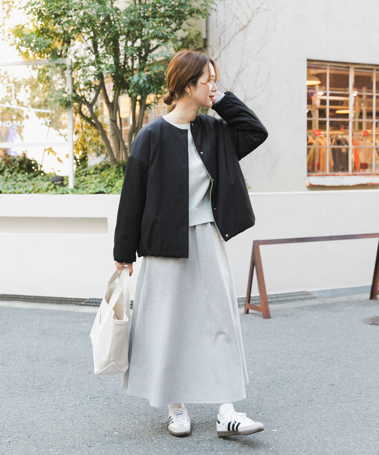 URBAN RESEARCH DOORS「撥水中綿ノーカラーコート」|ノーカラーコート|