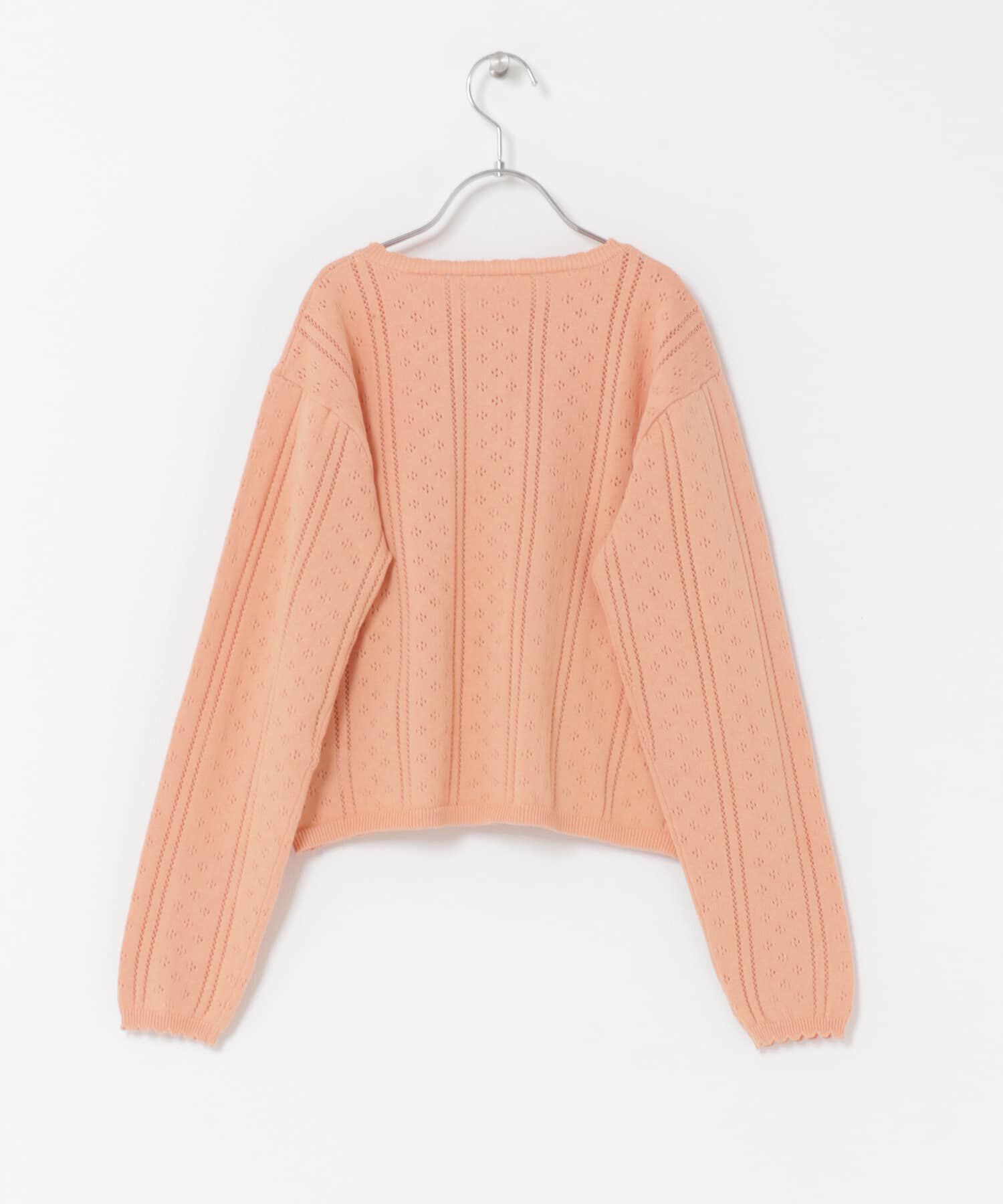 URBAN RESEARCH DOORS「『150サイズ』透かし編みカーディガン(KIDS)」|ニット・セーター|