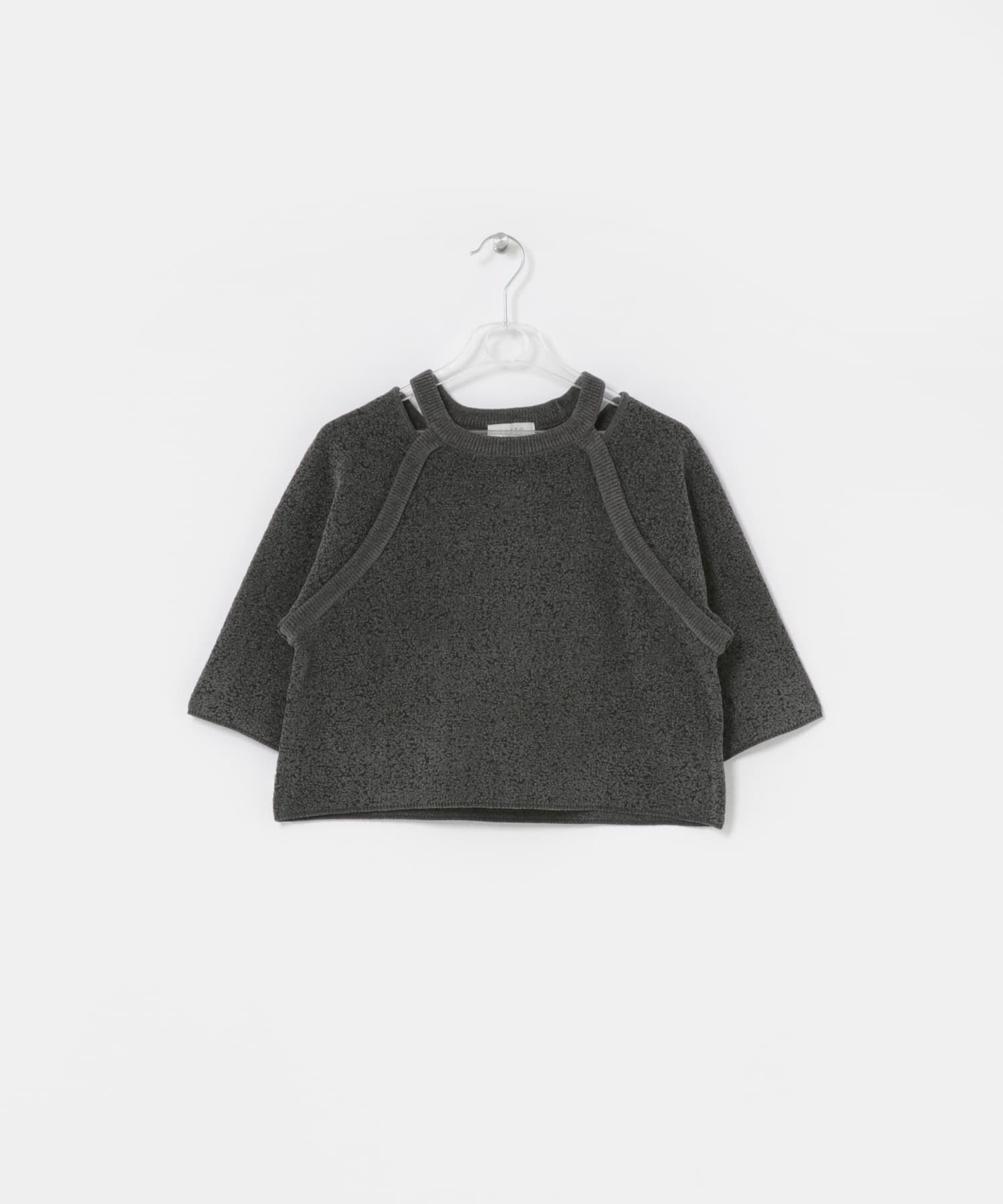 LAATO「jacquard shortsleeve knit」|ニット・セーター|ダークグレー