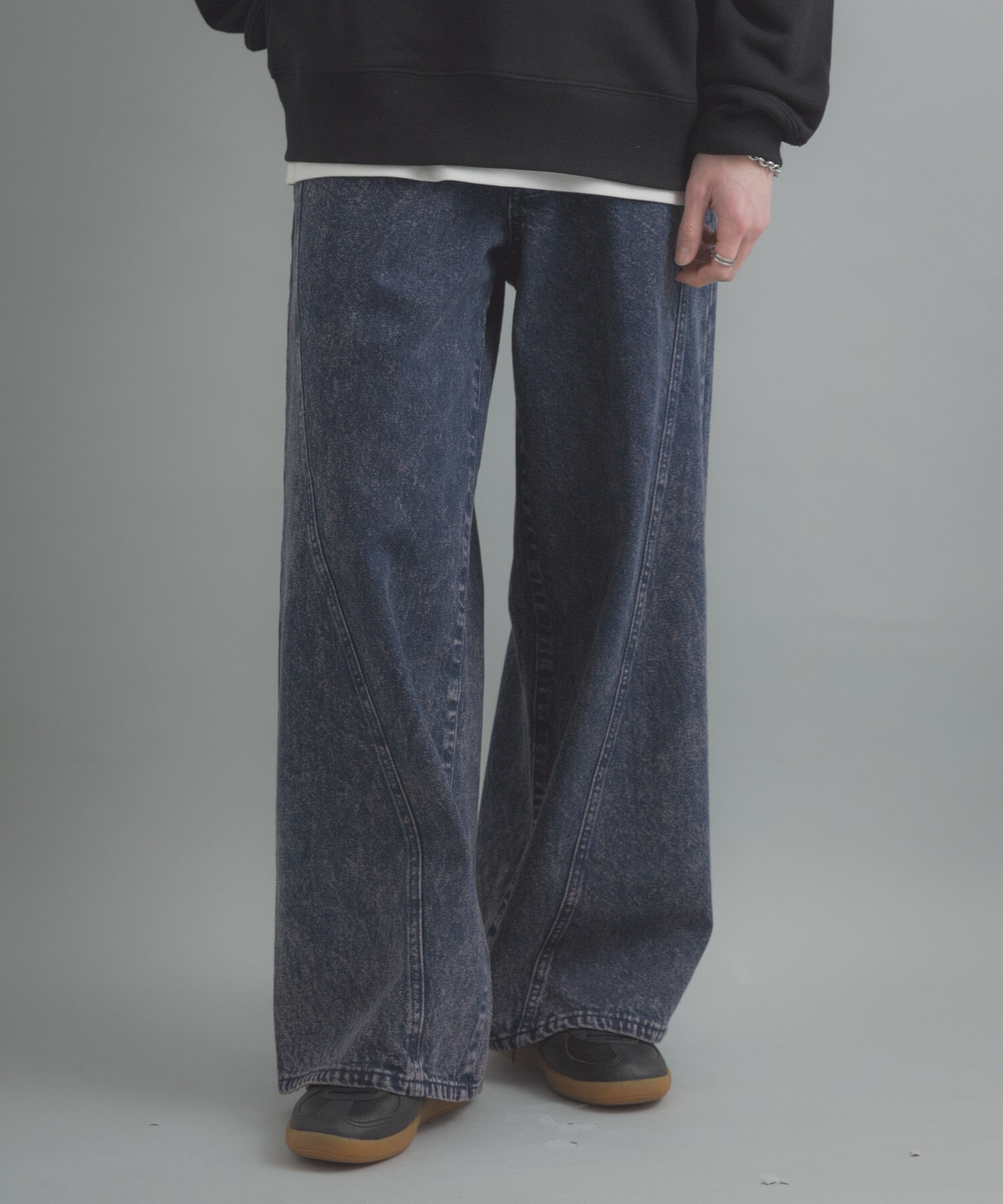 SENSE OF PLACE by URBAN RESEARCH「ケミカルバギーワイドデニムパンツ」|デニム|