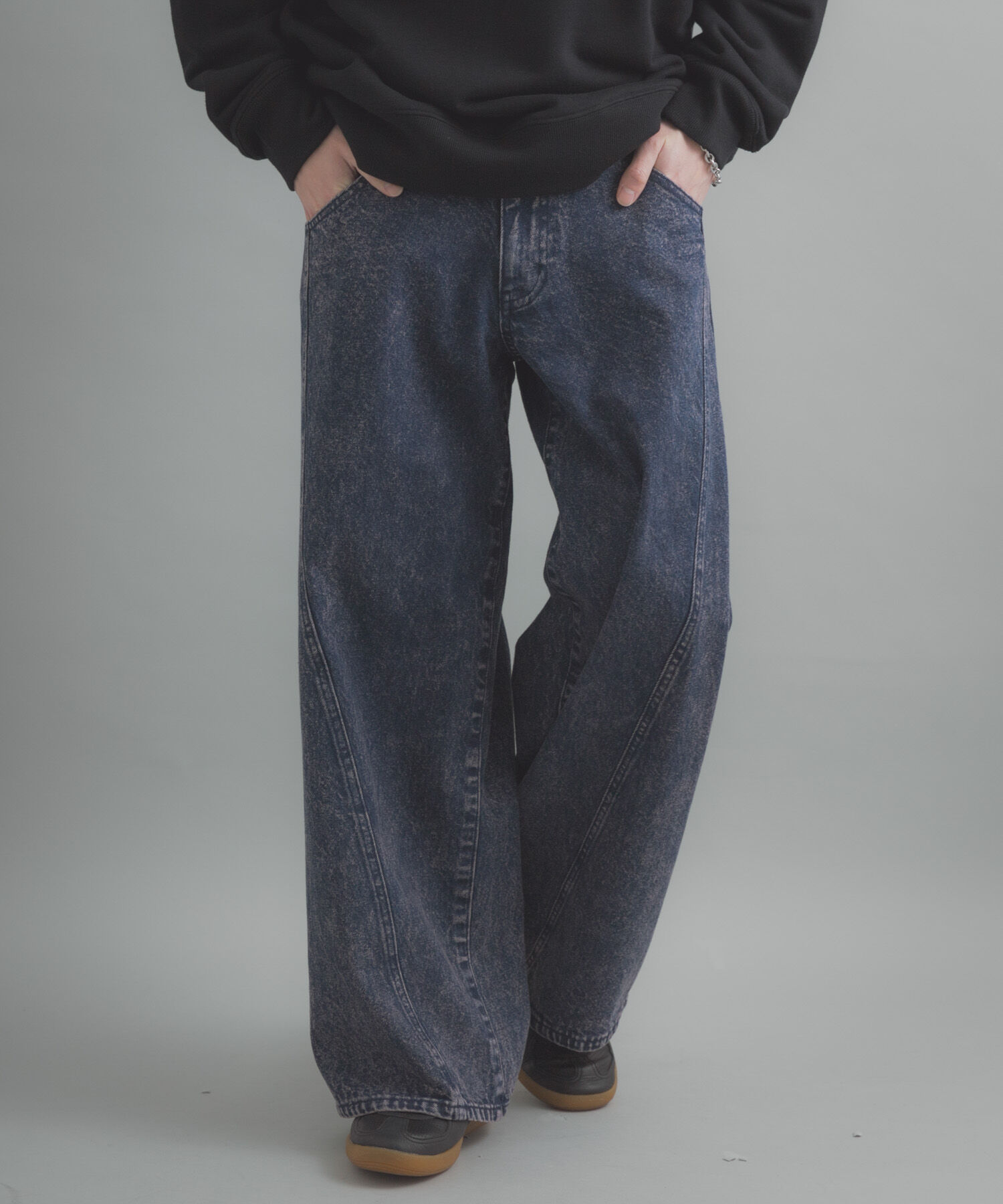 SENSE OF PLACE by URBAN RESEARCH「ケミカルバギーワイドデニムパンツ」|デニム|