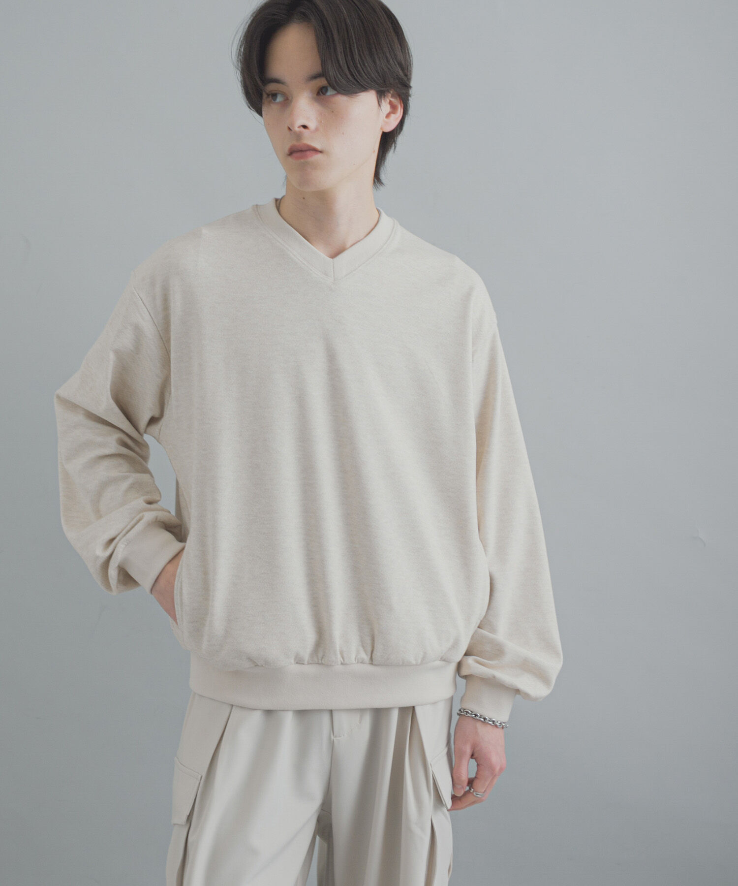 SENSE OF PLACE by URBAN RESEARCH「ライトカットメルトンVネックプルオーバー」|Tシャツ・カットソー|