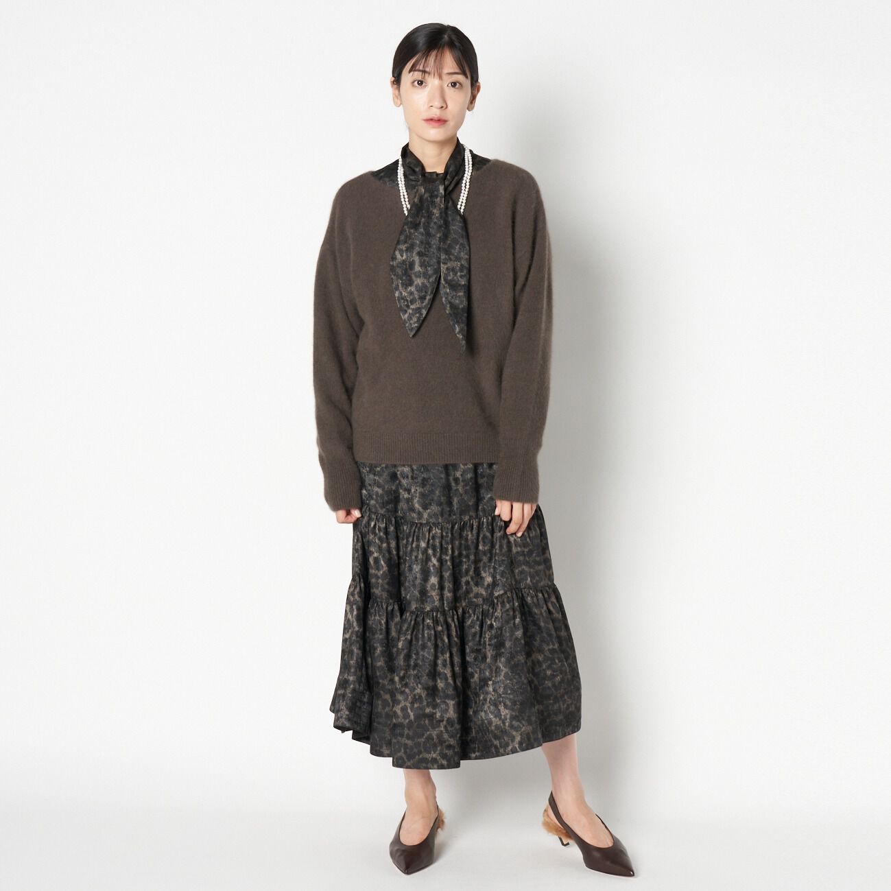 HELIOPOLE「HELIOPOLE LEOPARD&DALMATIAN FLARE SKIRT」|スカート|