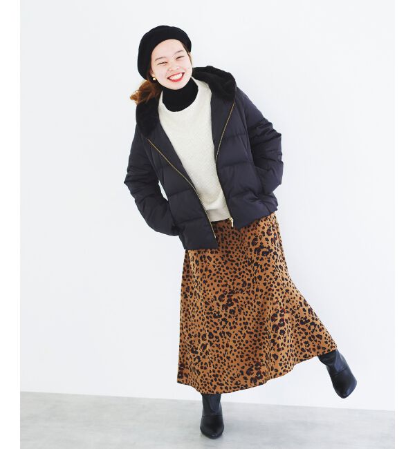 le.coeur blanc「レオパードサテンフレアスカート」|フレア|