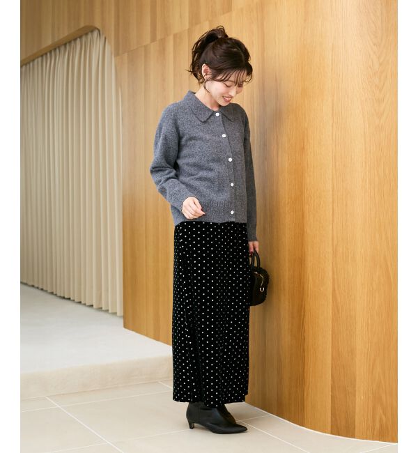  「襟ツキビジューボタンカーディガン」|カーディガン|