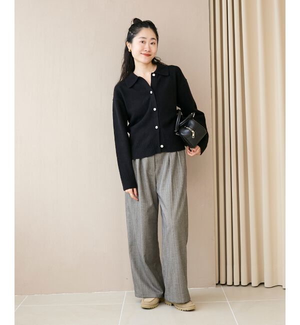  「襟ツキビジューボタンカーディガン」|カーディガン|