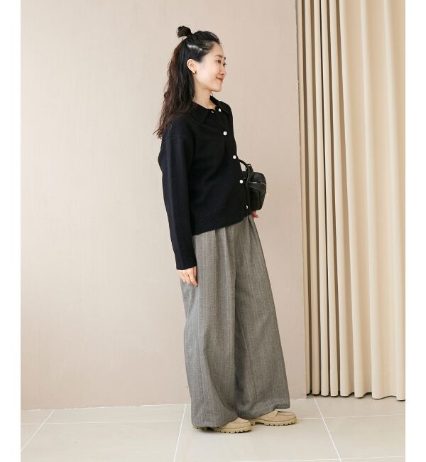  「襟ツキビジューボタンカーディガン」|カーディガン|