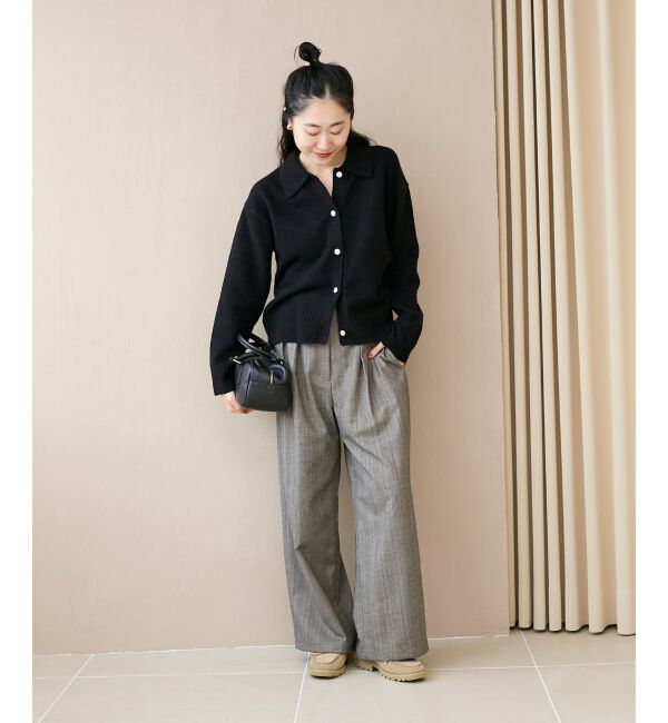  「襟ツキビジューボタンカーディガン」|カーディガン|