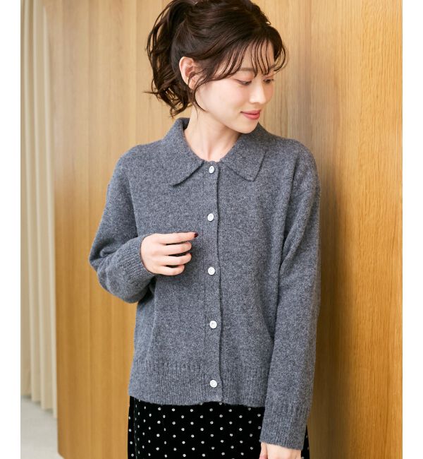  「襟ツキビジューボタンカーディガン」|カーディガン|