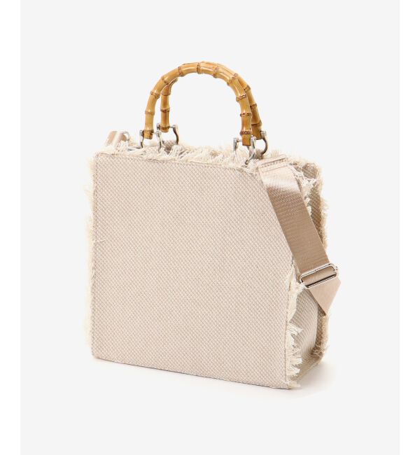 MAJESTICLEGON「バンブーハンドルフリンジバッグ」|ハンドバッグ|ｱｲﾎﾞﾘｰ柄