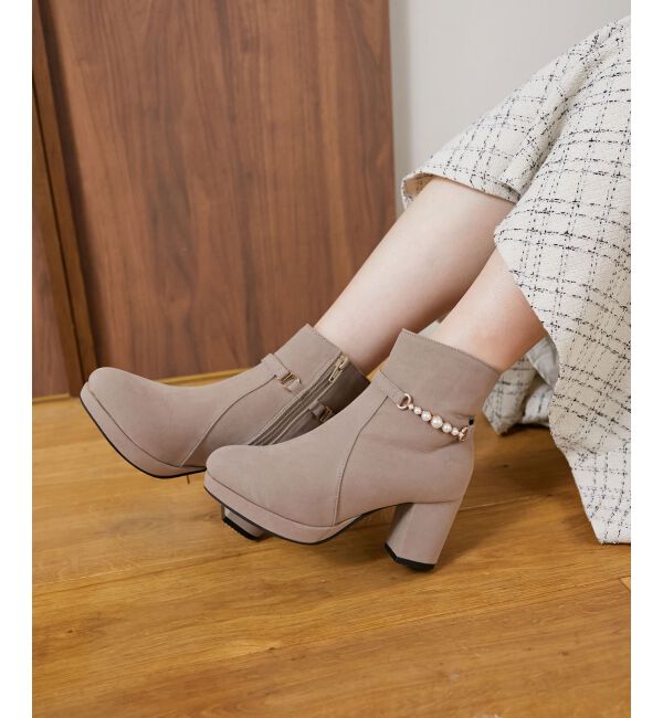 MAJESTICLEGON「取り外しできるパールブーツ」|ショートブーツ|