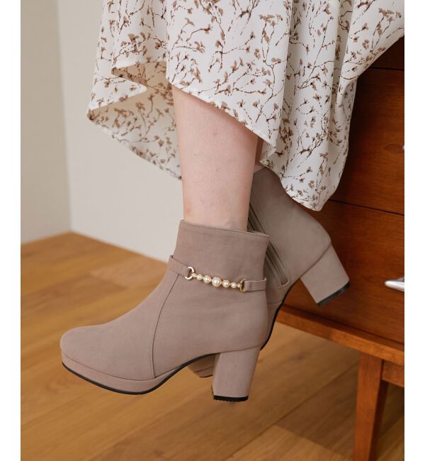 MAJESTICLEGON「取り外しできるパールブーツ」|ショートブーツ|