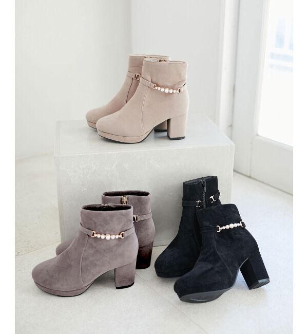 MAJESTICLEGON「取り外しできるパールブーツ」|ショートブーツ|