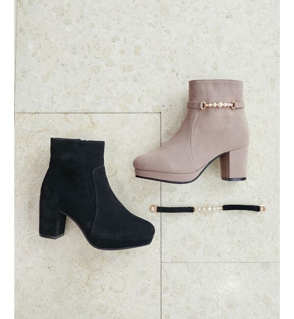 MAJESTICLEGON「取り外しできるパールブーツ」|ショートブーツ|