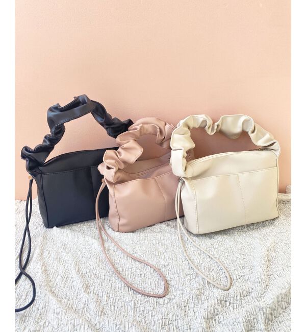 MAJESTICLEGON「ギャザーハンドルスクエアバッグ」|ショルダー・メッセンジャー|