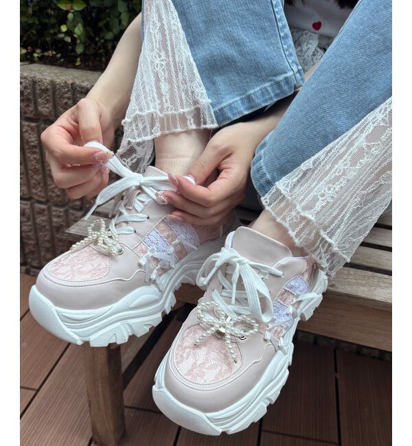 MAJESTICLEGON「2WAYデコリボンスニーカー」|スニーカー|ピンク柄