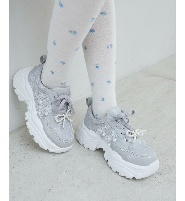 MAJESTICLEGON「2WAYデコリボンスニーカー」|スニーカー|グレー