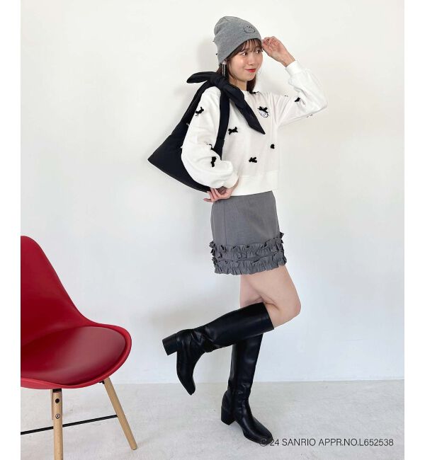 MAJESTICLEGON「ハローキティ プチリボンニットCAP」|キャップ・キャスケット|