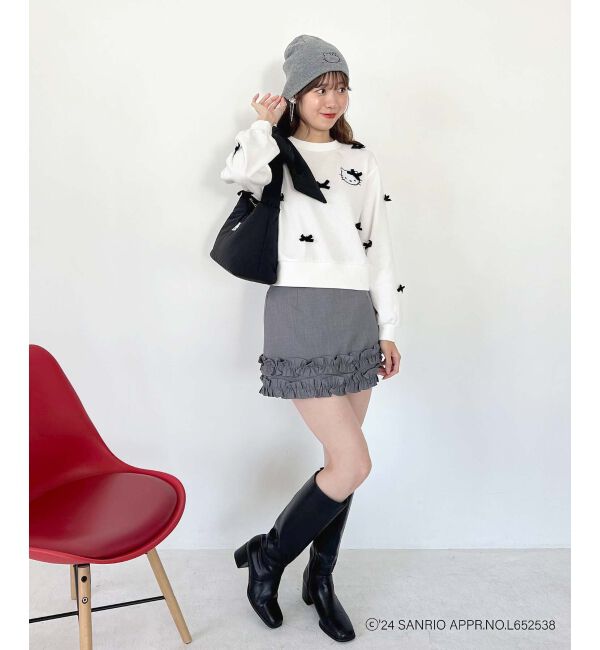 MAJESTICLEGON「ハローキティ プチリボンニットCAP」|キャップ・キャスケット|