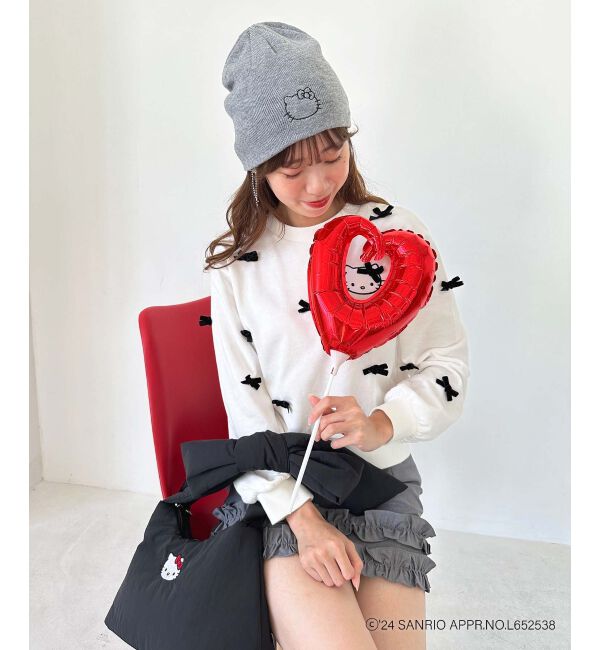 MAJESTICLEGON「ハローキティ プチリボンニットCAP」|キャップ・キャスケット|