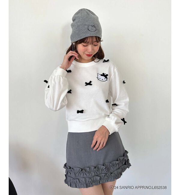 MAJESTICLEGON「ハローキティ プチリボンニットCAP」|キャップ・キャスケット|