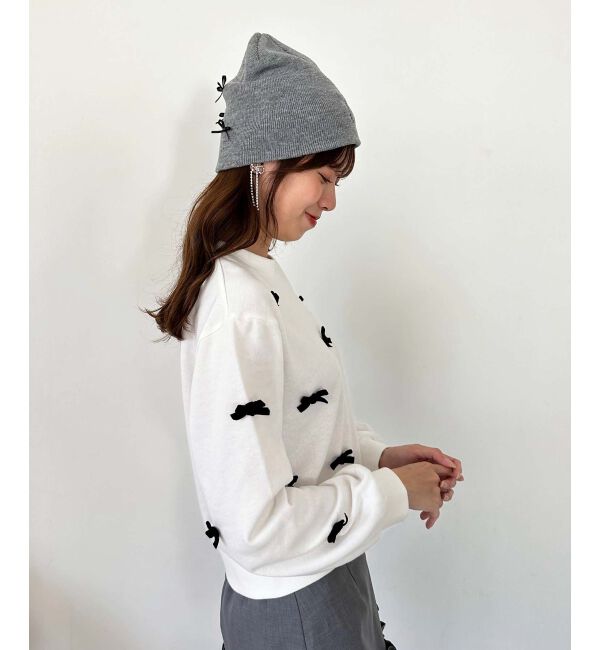 MAJESTICLEGON「ハローキティ プチリボンニットCAP」|キャップ・キャスケット|