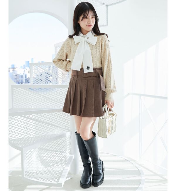 MAJESTICLEGON「ベルトセットプリーツミニスカパン」|スカート|