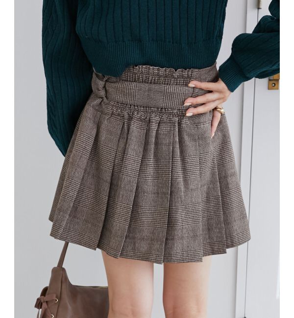 MAJESTICLEGON「ベルトセットプリーツミニスカパン」|スカート|