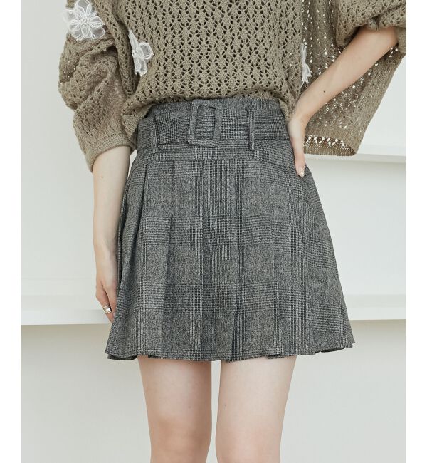 MAJESTICLEGON「ベルトセットプリーツミニスカパン」|スカート|