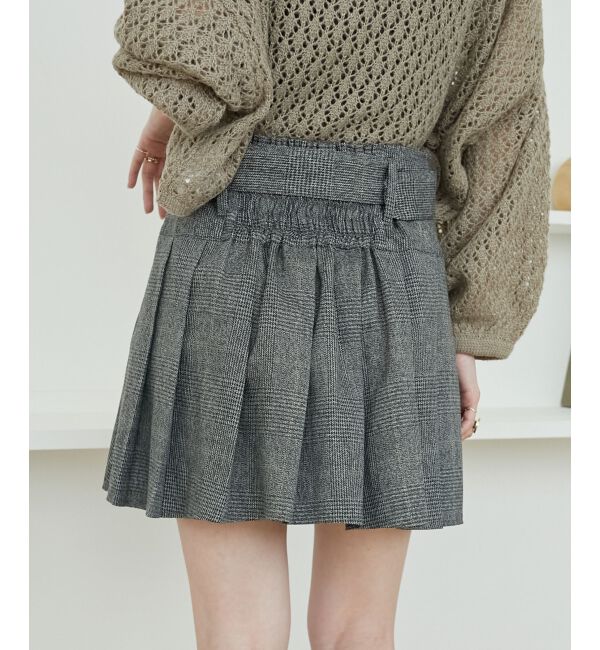MAJESTICLEGON「ベルトセットプリーツミニスカパン」|スカート|