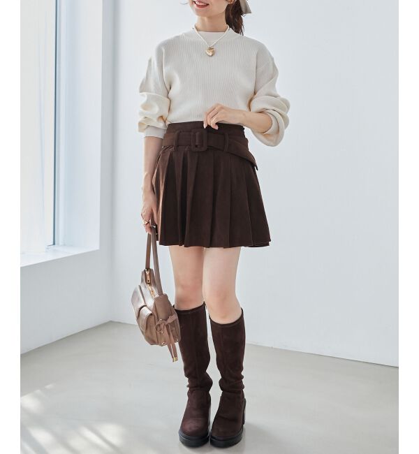 MAJESTICLEGON「ベルトセットプリーツミニスカパン」|スカート|