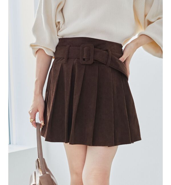 MAJESTICLEGON「ベルトセットプリーツミニスカパン」|スカート|