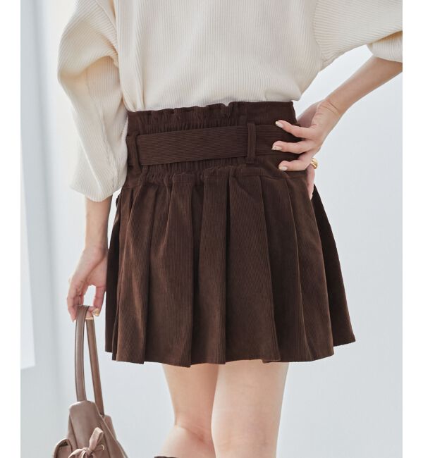 MAJESTICLEGON「ベルトセットプリーツミニスカパン」|スカート|