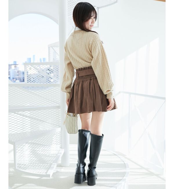 MAJESTICLEGON「ベルトセットプリーツミニスカパン」|スカート|