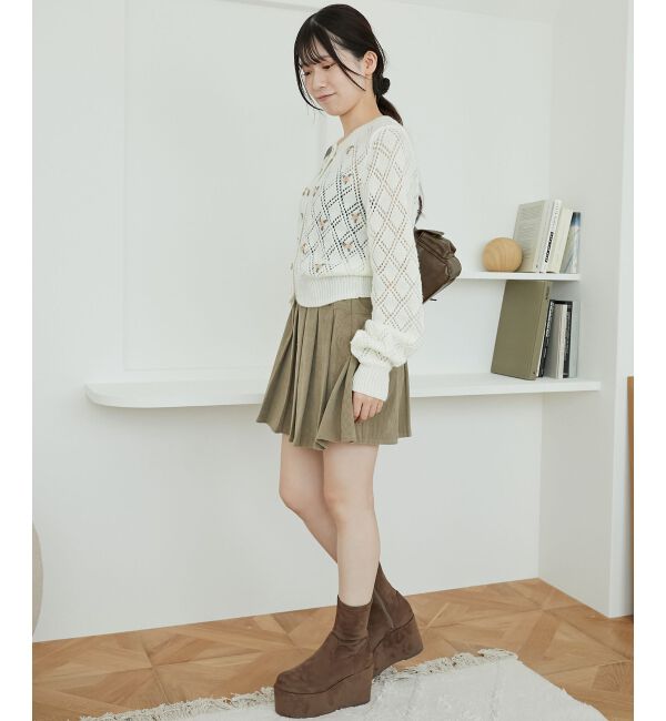 MAJESTICLEGON「ベルトセットプリーツミニスカパン」|スカート|