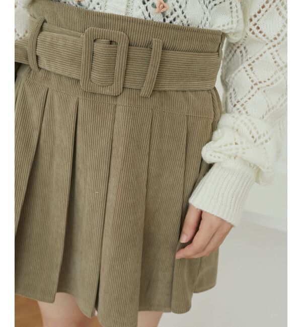 MAJESTICLEGON「ベルトセットプリーツミニスカパン」|スカート|