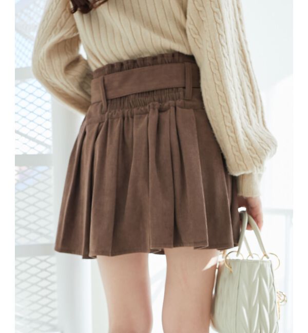 MAJESTICLEGON「ベルトセットプリーツミニスカパン」|スカート|