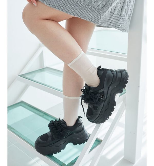 MAJESTICLEGON「取り外しできるフリルスニーカー」|スニーカー|ブラック