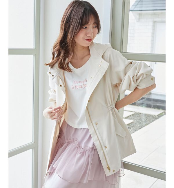  「パール付きクロップドロゴTシャツ」|Tシャツ・カットソー|