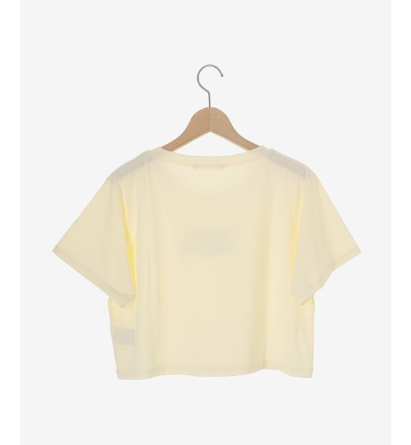  「パール付きクロップドロゴTシャツ」|Tシャツ・カットソー|